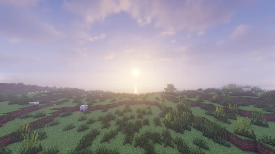 Bliss Shaders comparison sunset