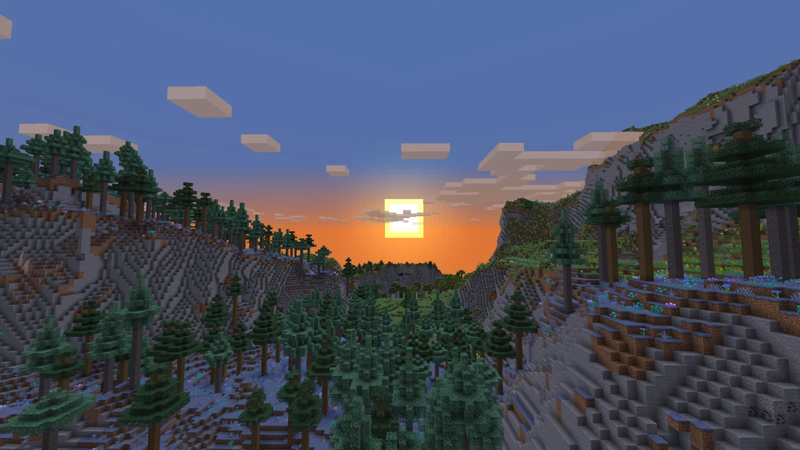 Vanilla Shaders comparison sunset