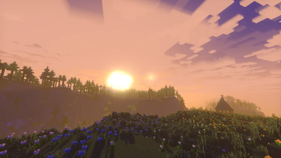 Super Duper Vanilla Shaders comparison sunset