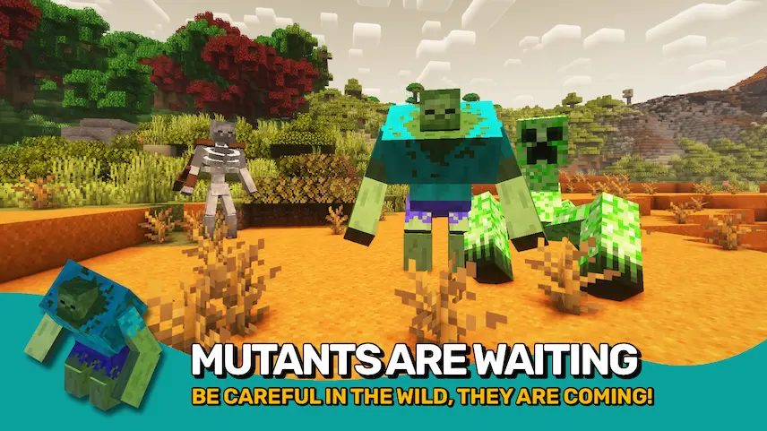 zombie mutant, creeper mutant and skeleton mutant