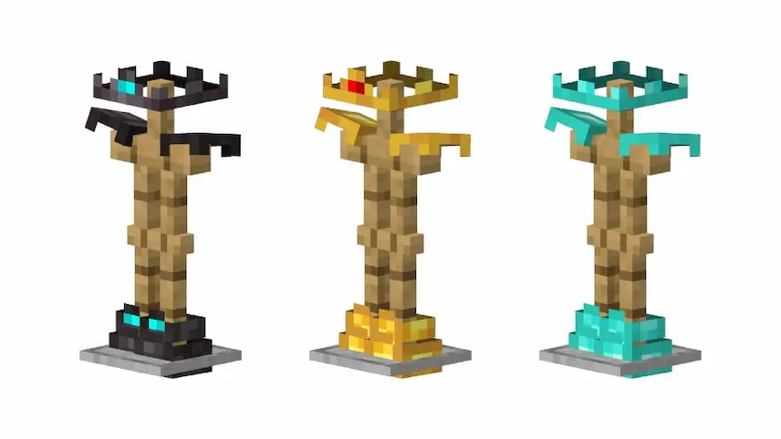 netherite, gold and diamond armor