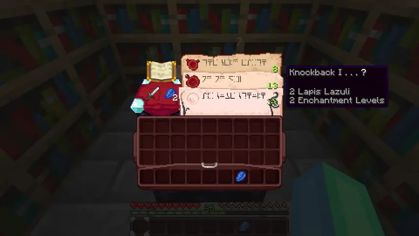 enchanting table ui