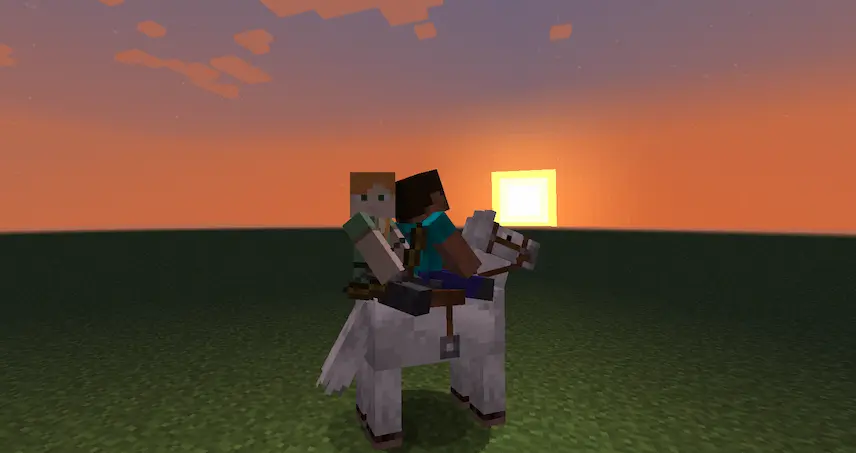 2 players on horse