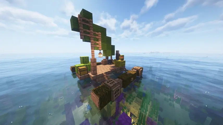 boat in the warm sea