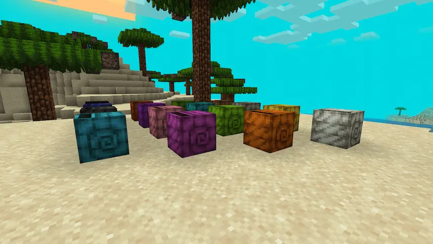 The side of colored shells can be used for cool aquatic styled builds