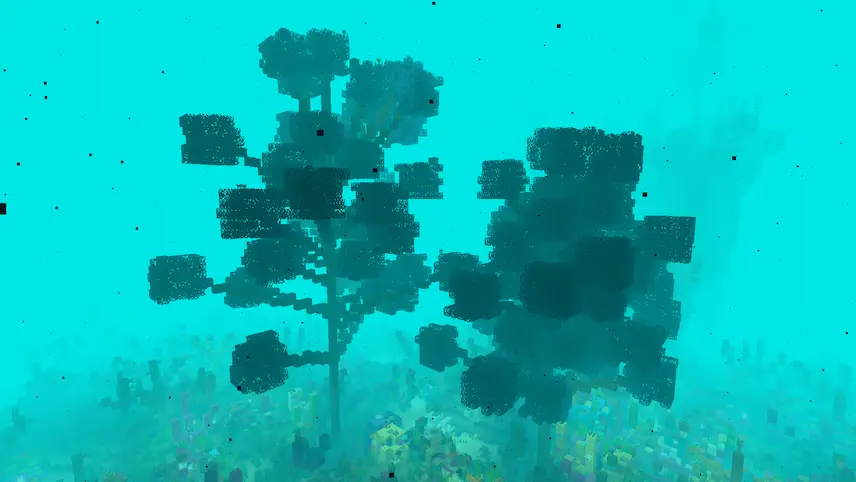 Big tree under water