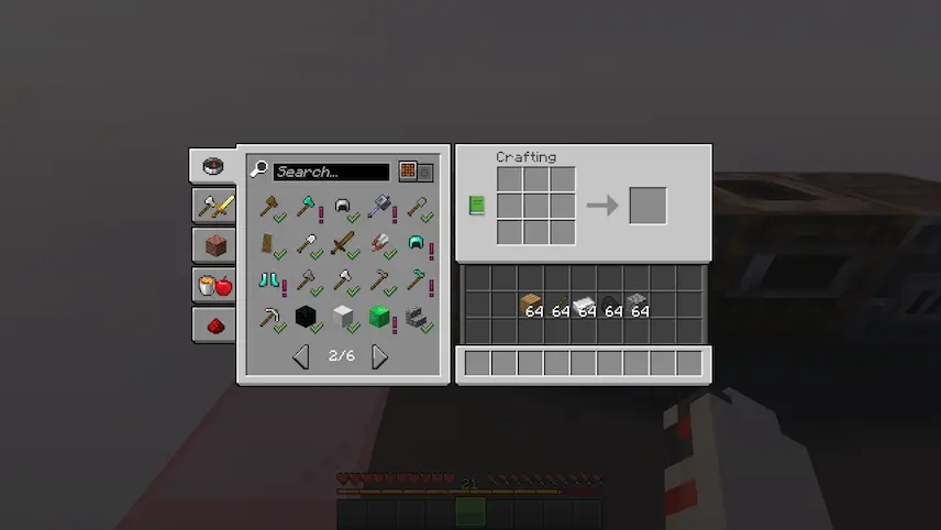 Crafting Table ui