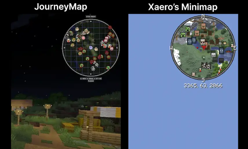 Xaero’s Minimap and JourneyMap minimap