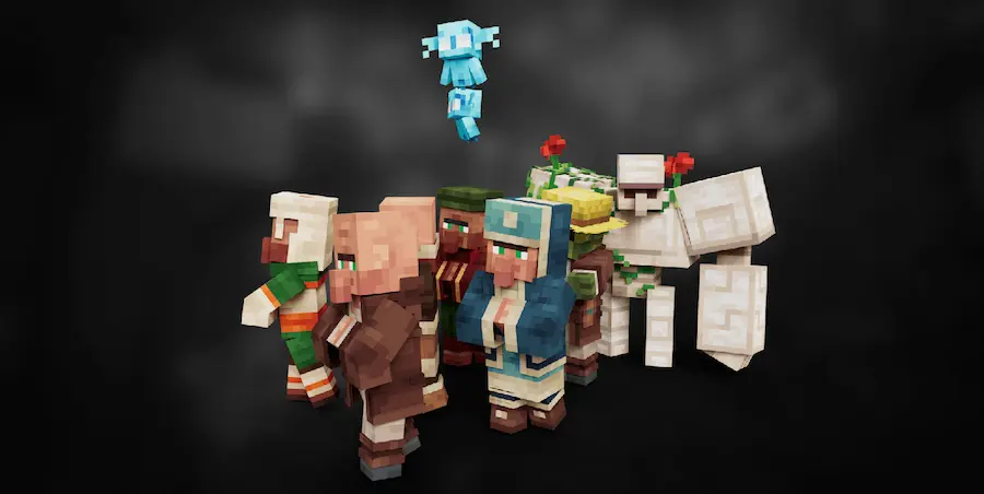 villagers, allay and golem