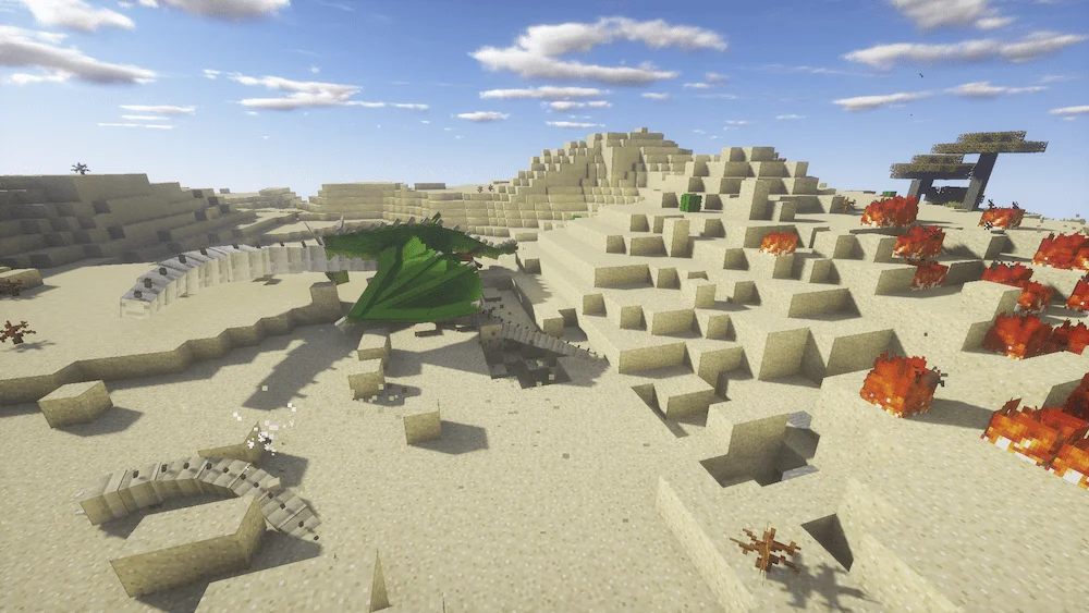 A sole dragon is attacked by 3 death worms.