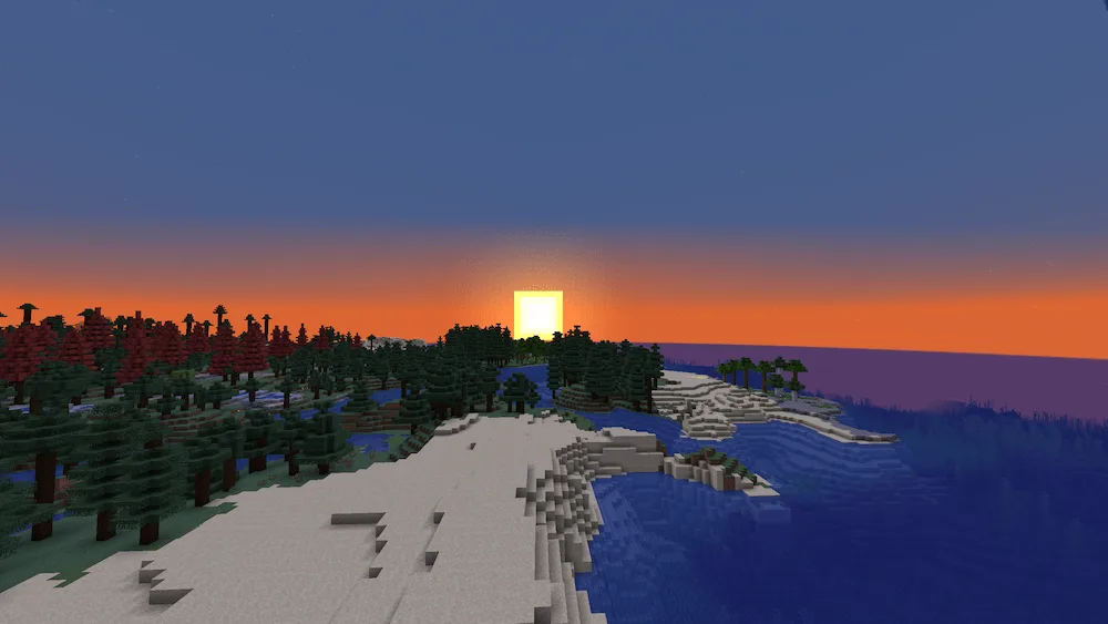 Vanilla Shaders Comparison sunset