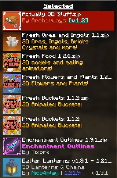 resource pack supports