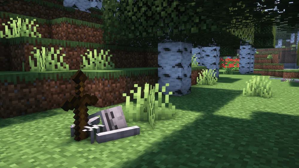 Rookie skeleton generated in the middle of overworld forest