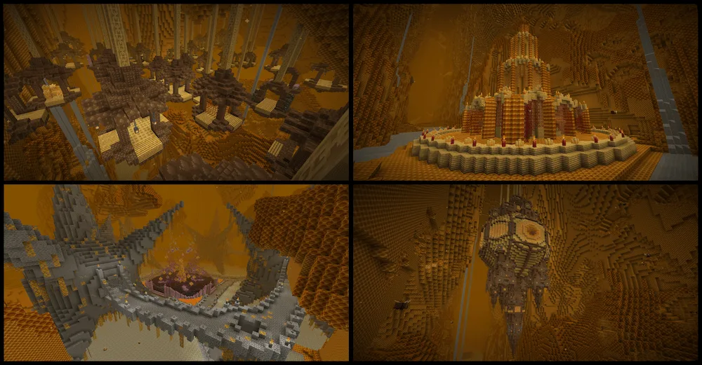 In addition to small structures, there are numerous large ones too