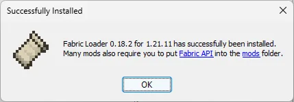 fabric successfully installed