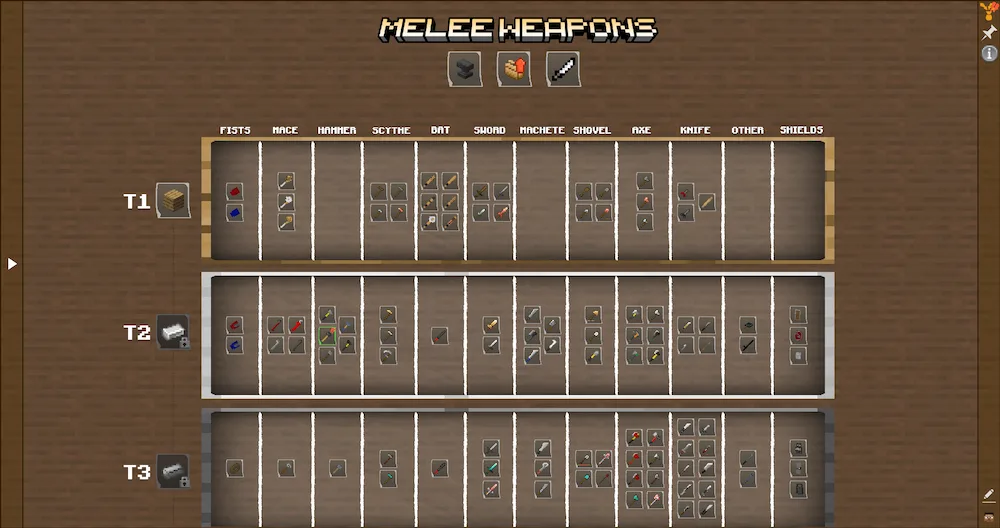 Questbook Melee Weapons