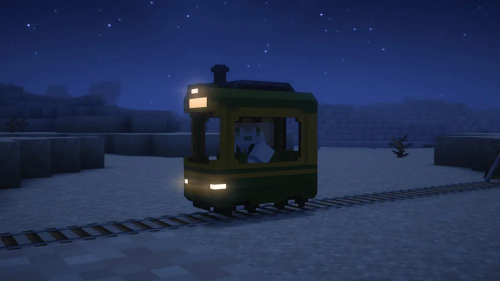 Dooby Minecart at Night