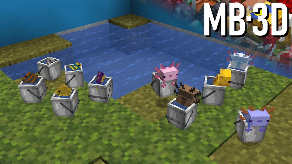 Unique tropical fish and axolotl buckets.