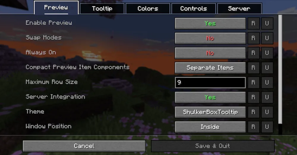 Configuration Screen