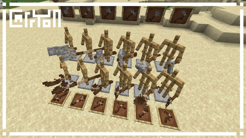 wood and stone tools