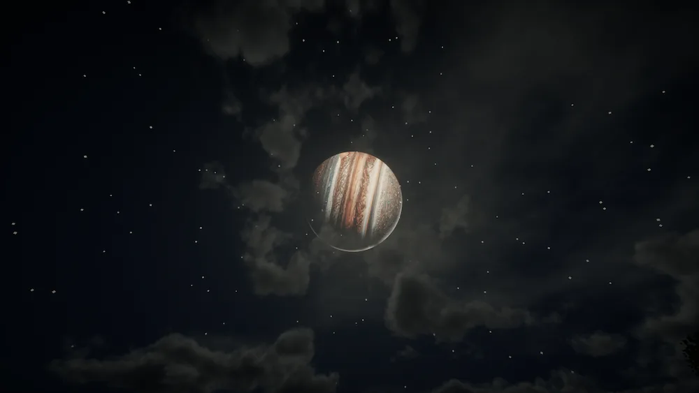Jupiter（Waxing and convex moon)