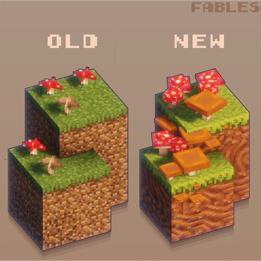 Overworld Shrooms compare