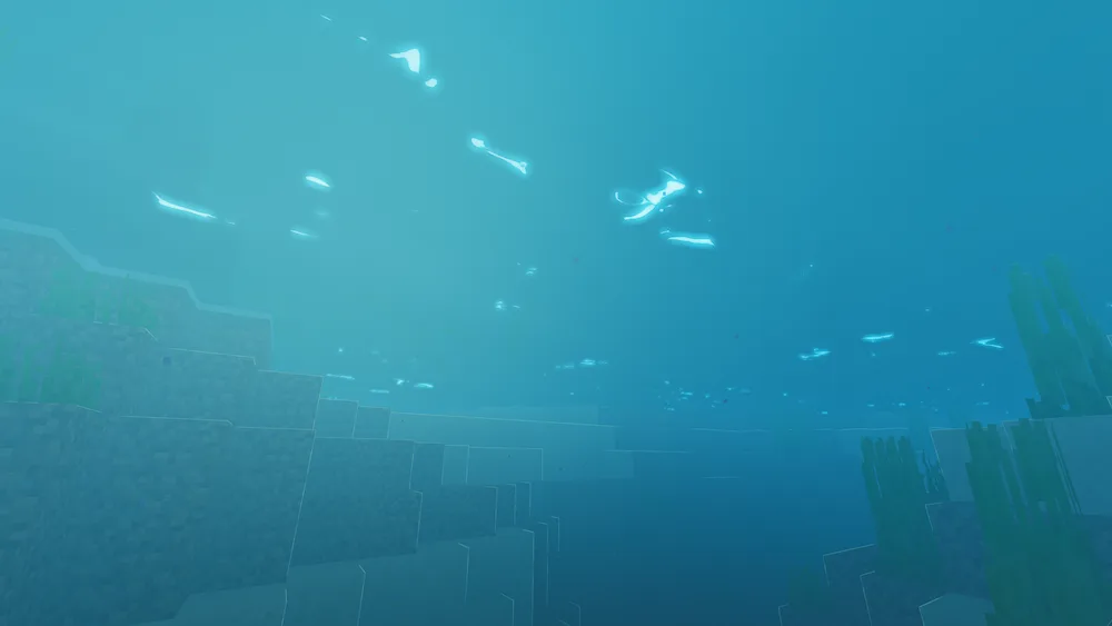 under water