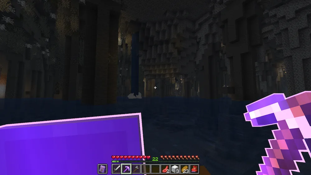shield and pickaxe