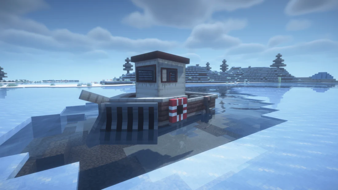 A ship with an icebreaker attached
