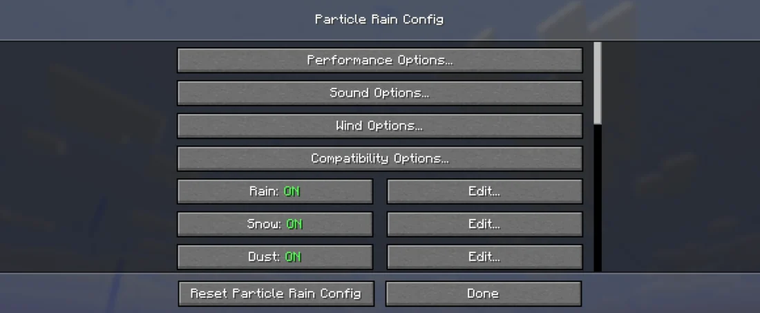 config menu