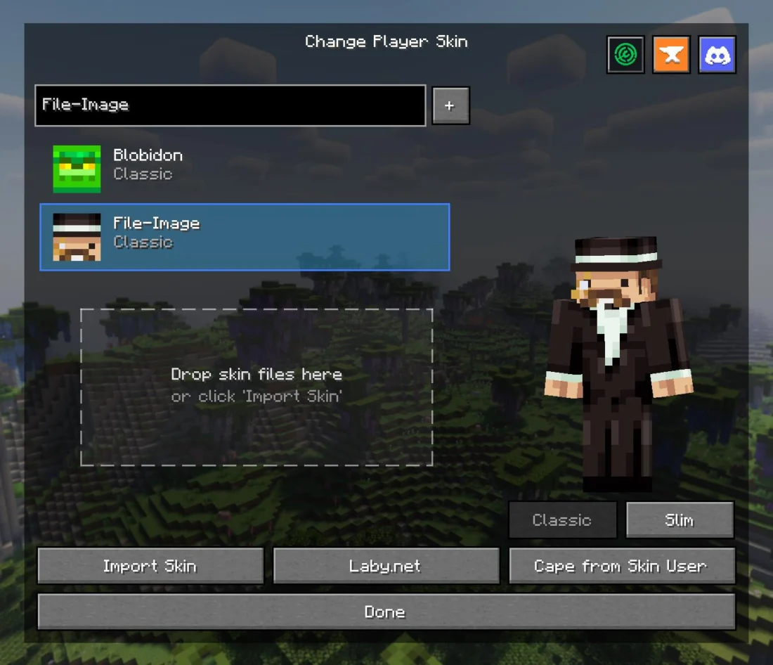Skin selector